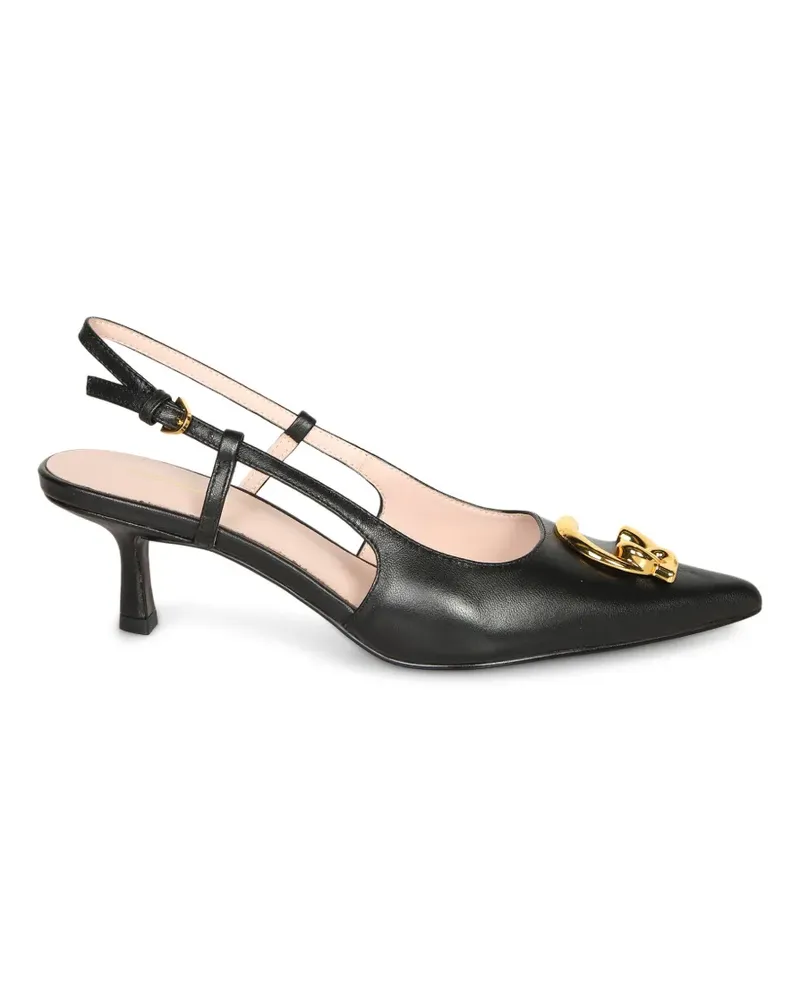 Coccinelle logo-plaque slingback heeled pumps - Schwarz Schwarz