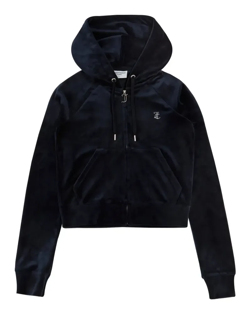 Juicy Couture Velours-Hoodie mit Strass - Blau Blau