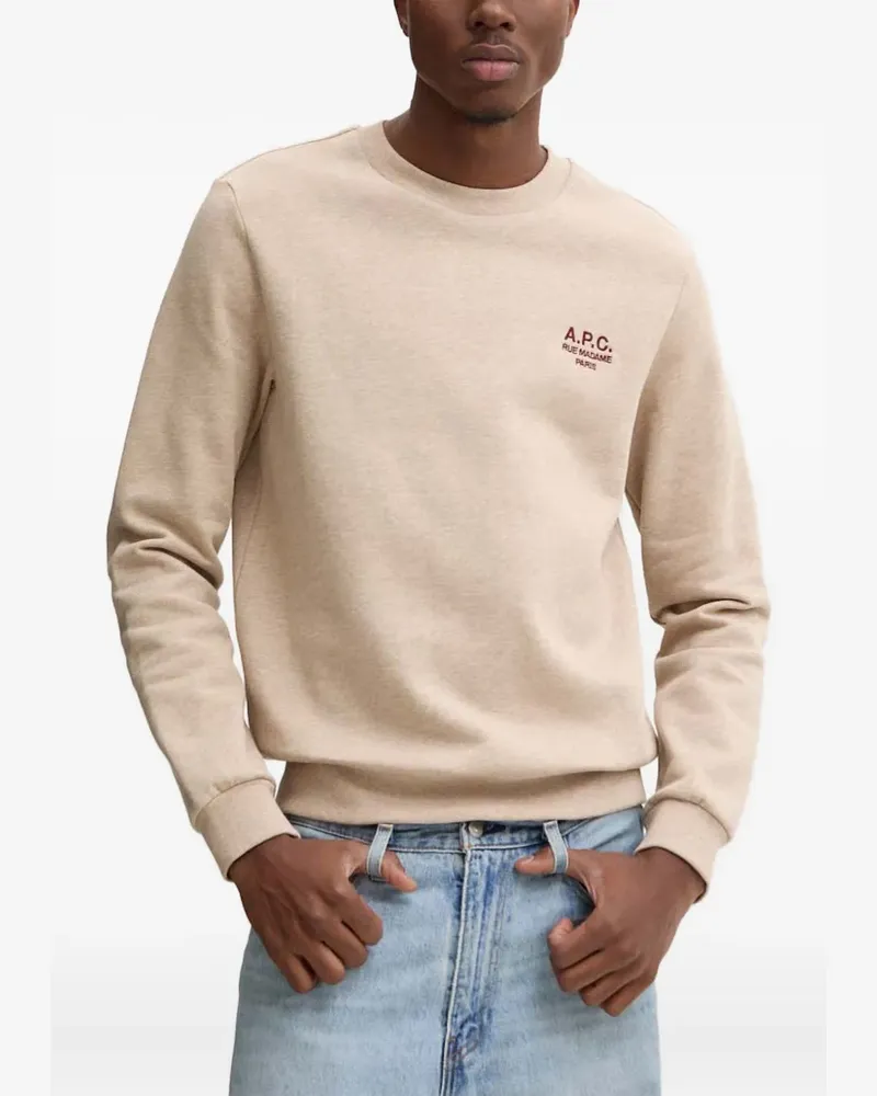 A.P.C. Sweatshirt mit Logo-Stickerei - Nude Nude