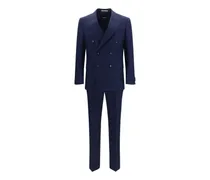 double-breasted peak-lapels suit - Blau
