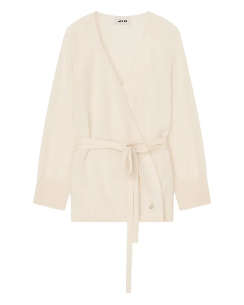AERON Cloud belted wrap cardigan - Nude Nude