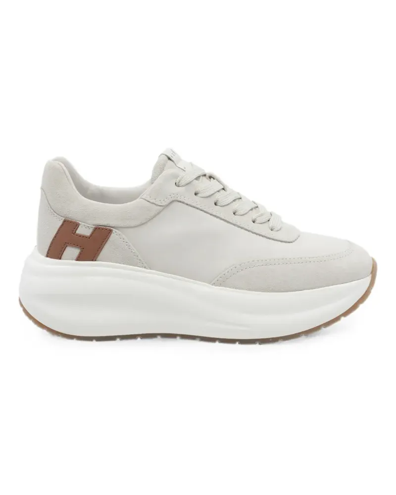 Hogan logo-patch platform sneakers - Nude Nude