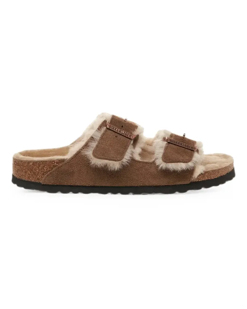Birkenstock Arizona shearling-lined buckle-fastening sandals - Braun Braun