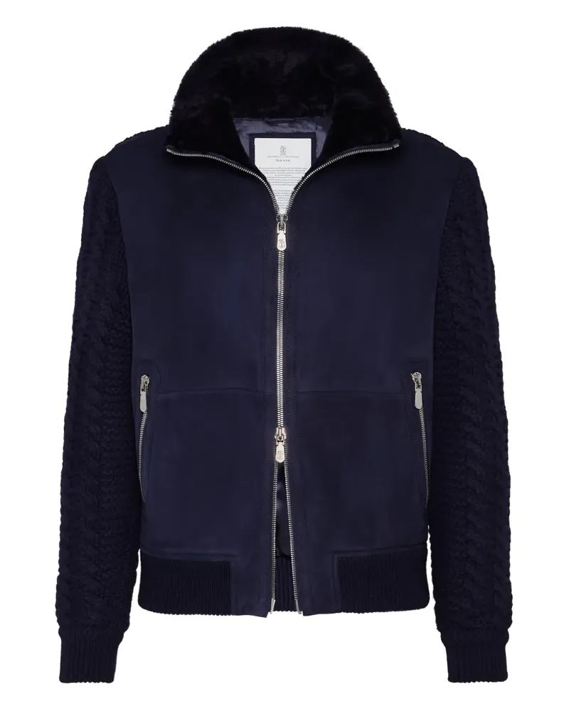 Brunello Cucinelli Bomberjacke mit Reißverschluss - Blau Blau