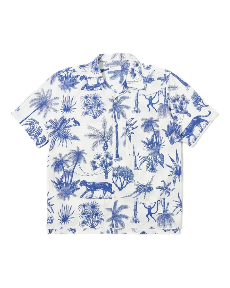 Universal Works Camp graphic-print shirt - Weiß Weiß