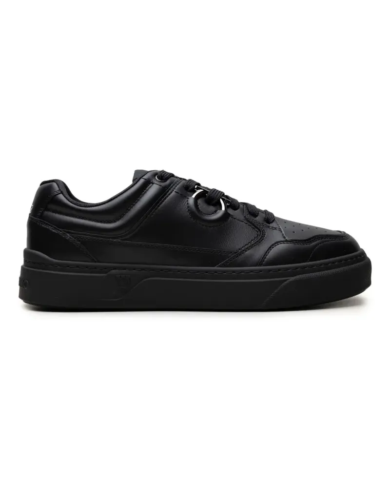 Ferragamo Gancini-detail leather sneakers - Schwarz Schwarz