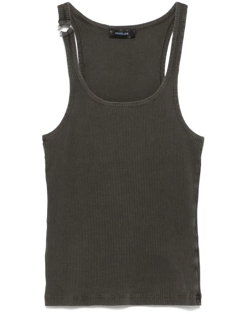 Thierry Mugler Tanktop mit Ringdetail - Grau Grau