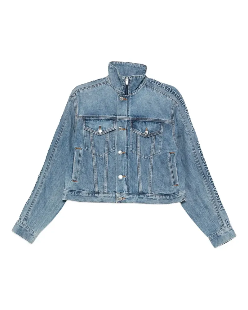 Alexander Wang logo-lettering denim jacket - Blau Blau