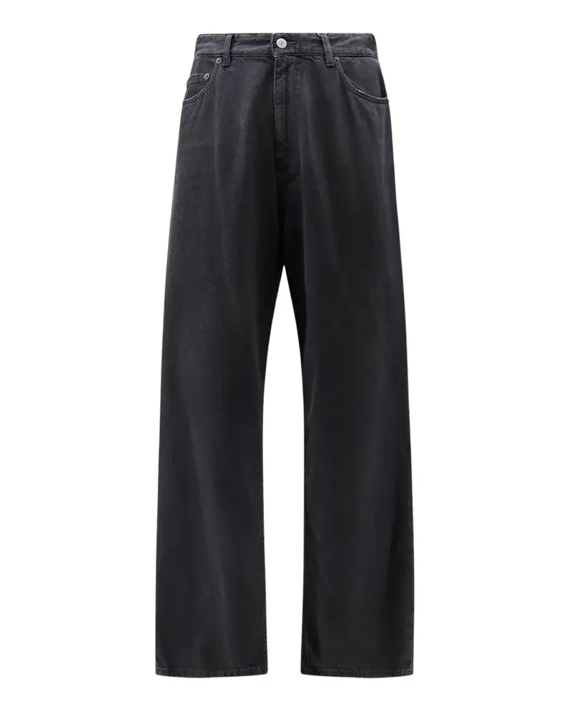 Maison Margiela logo-patch wide-leg jeans - Schwarz Schwarz