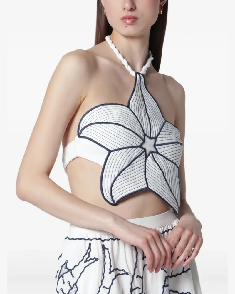 FARM Rio starfish halterneck top - Weiß Weiß