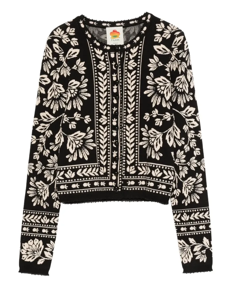 FARM Rio Cardigan mit Blumen-Print - Schwarz Schwarz