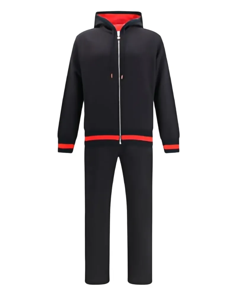 Kiton hooded zip-up tracksuit - Schwarz Schwarz