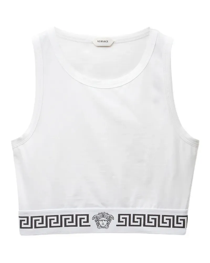 Versace Cropped-Top aus Baumwolljersey - Weiß Weiß
