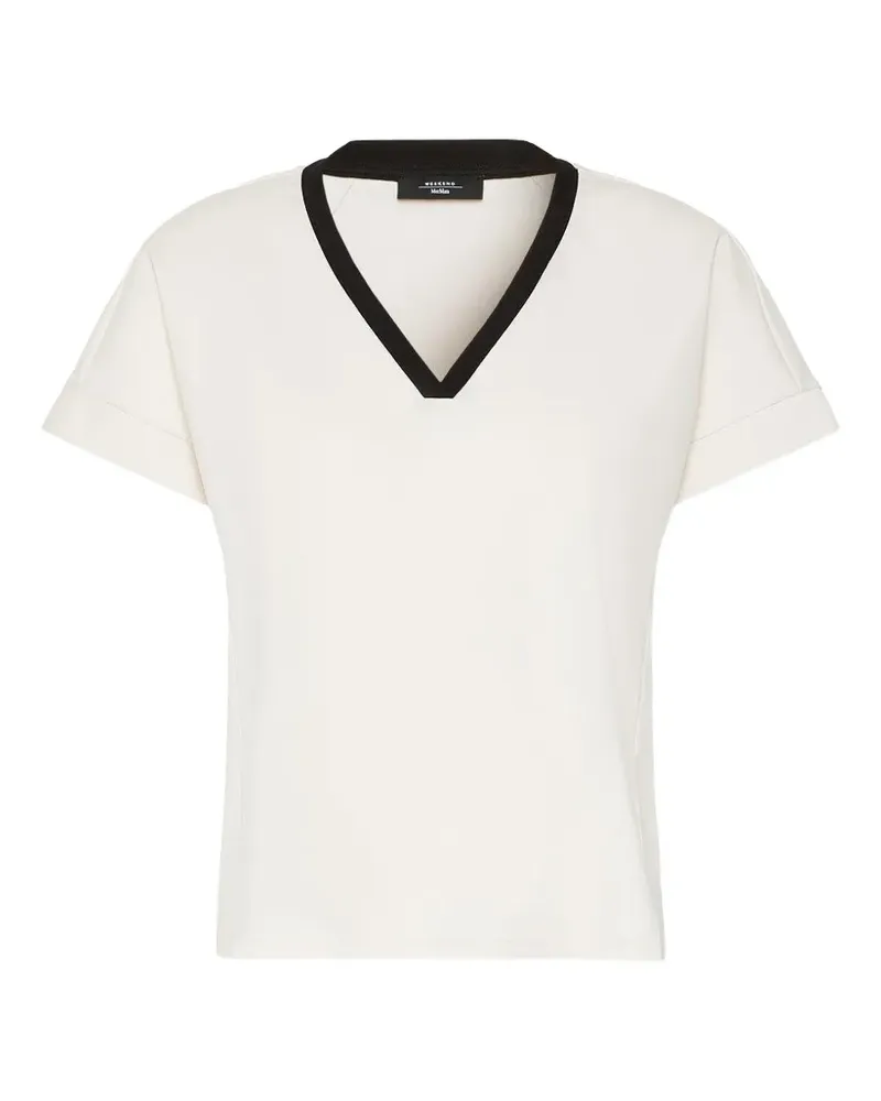 Max Mara T-Shirt mit V-Ausschnitt - Nude Nude