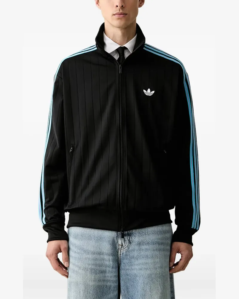 adidas Firebird stripe-detail zip-up sweatshirt - Schwarz Schwarz