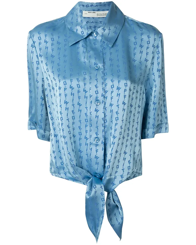 OFF-WHITE Bluse mit Knotendetail - Blau Blau