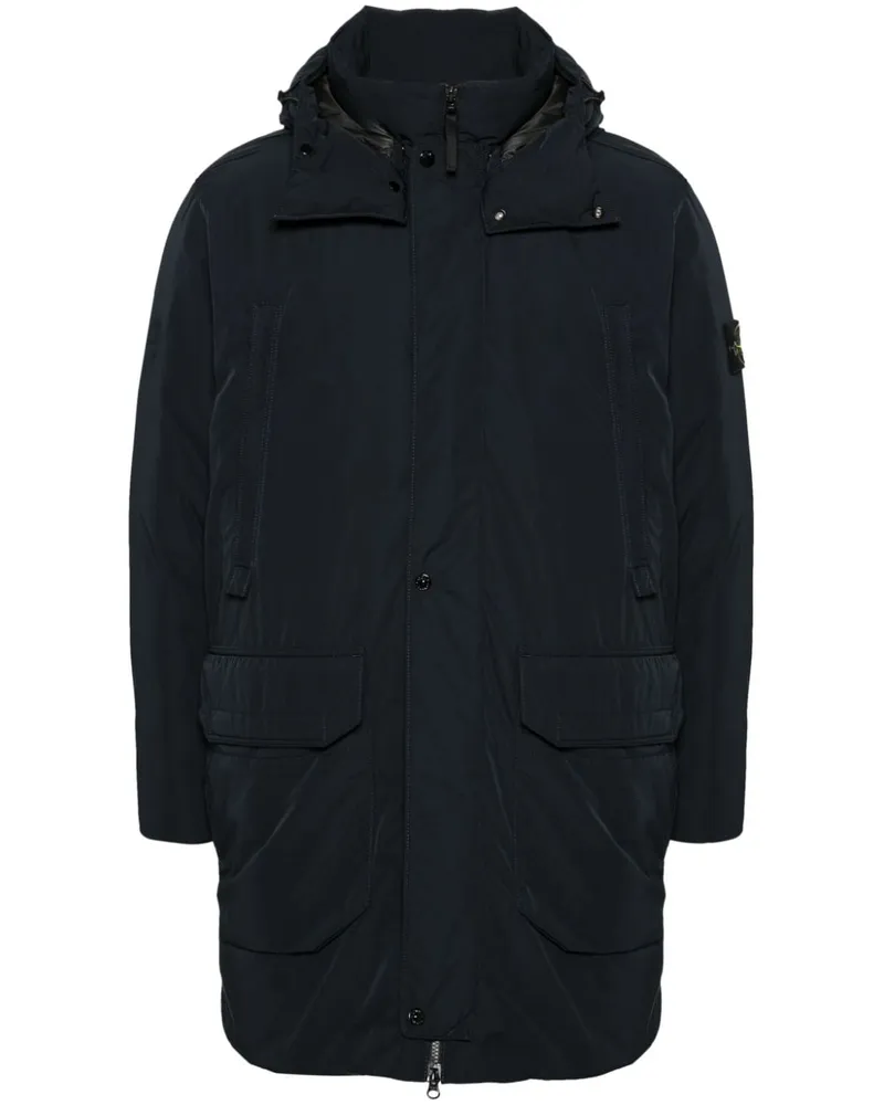 Stone Island Kapuzenjacke mit Kompass-Patch - Schwarz Schwarz
