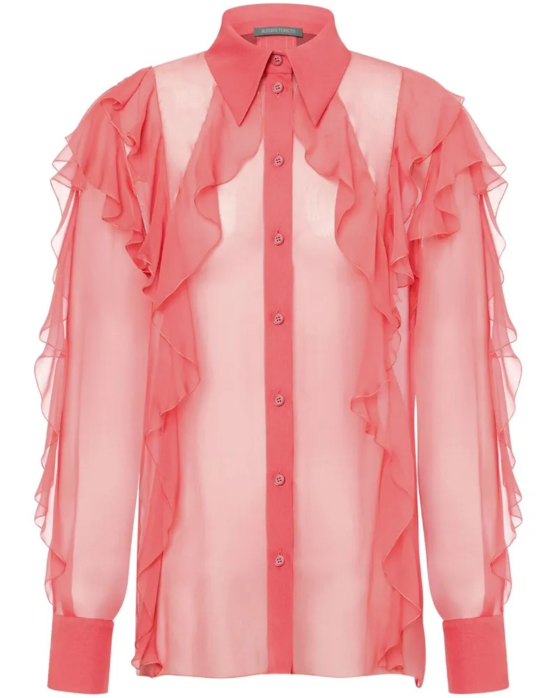 Alberta Ferretti Hemd mit Volants - Rosa Rosa