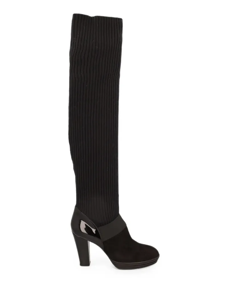 Hogan Gerippte Overknee-Stiefel - Schwarz Schwarz