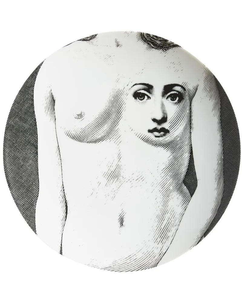 Fornasetti Tema e Variazioni n.308 Wandteller Weiß