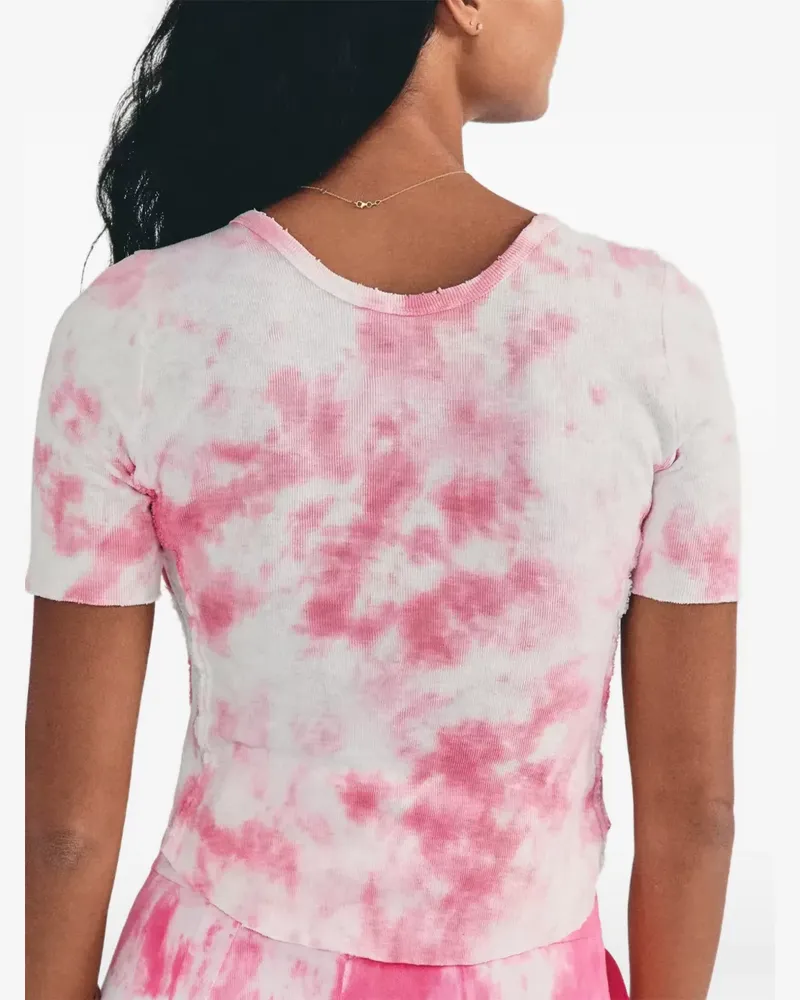 LoveShackFancy tie-dye button-detail T-shirt - Rosa Rosa