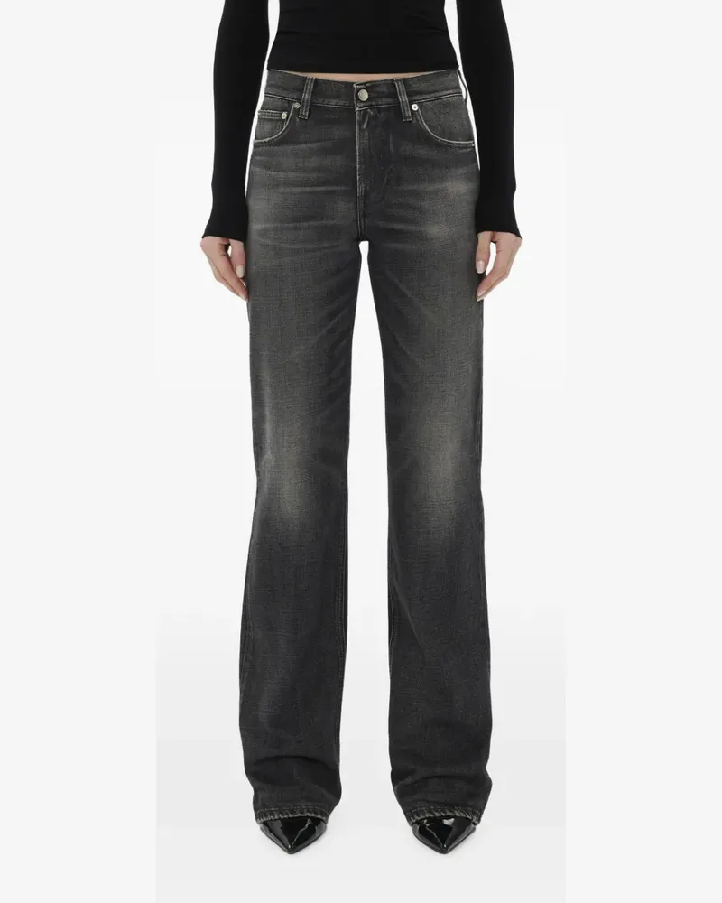 Haikure Ausgeblichene Straight-Leg-Jeans - Schwarz Schwarz