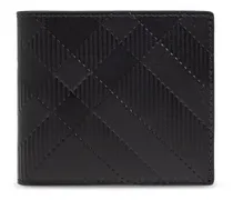 Kariertes Portemonnaie - Schwarz