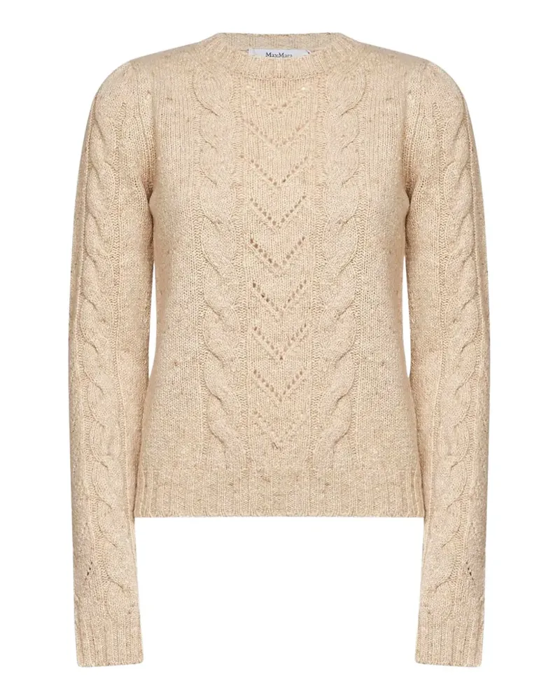 Max Mara Bouclé-Pullover mit Zopfmuster - Nude Nude