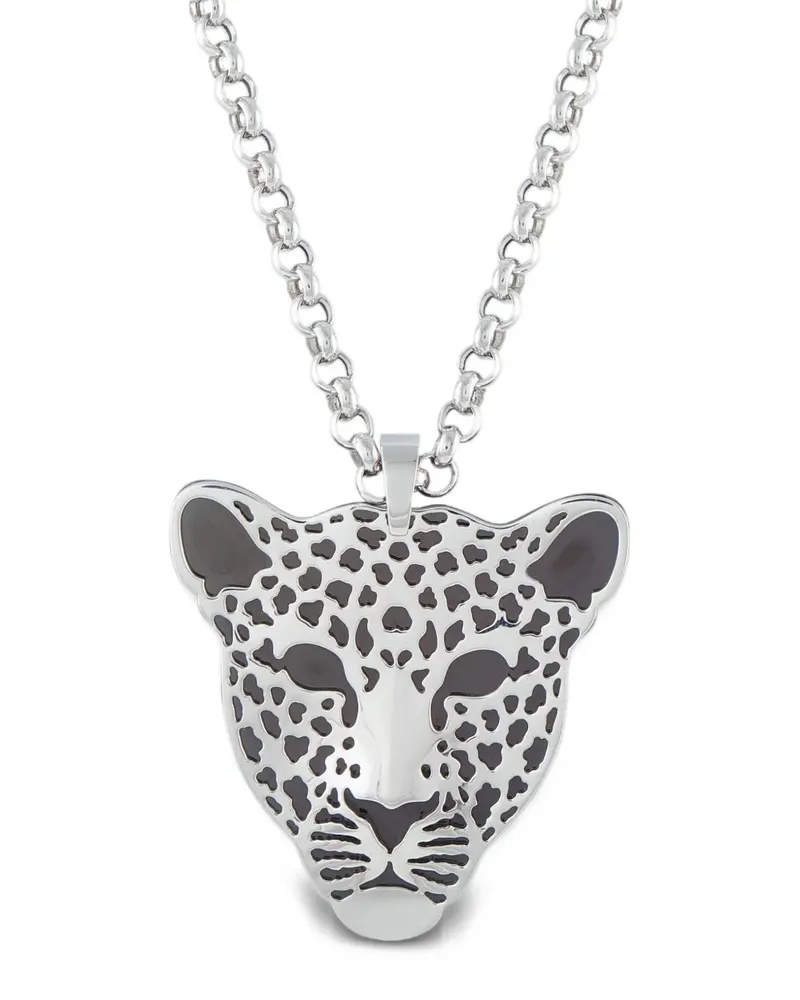 Carrera Y Carrera leopard head enamel necklace - Silber Silber