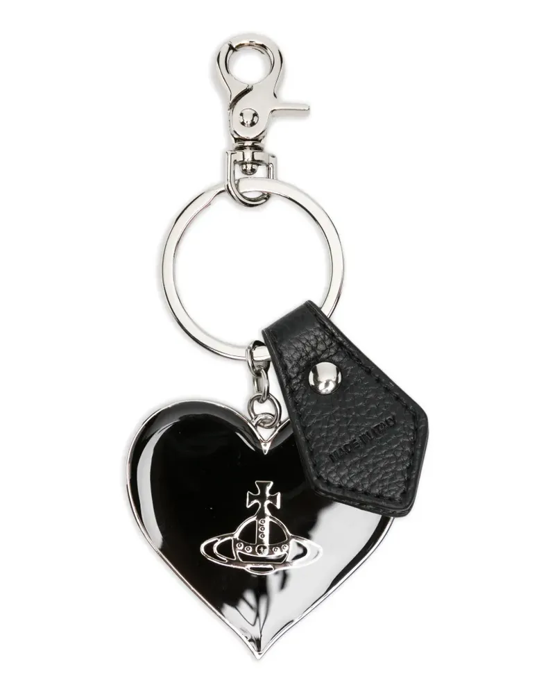 Vivienne Westwood Mirror Heart Orb keyring - Silber Silber