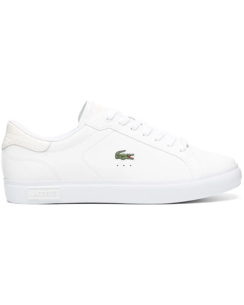 Lacoste Powercourt Sneakers aus poliertem Leder Weiß