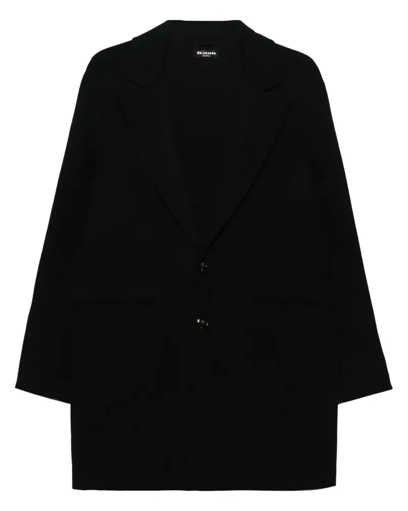 Kiton Einreihiger Mantel aus Filz - Schwarz Schwarz