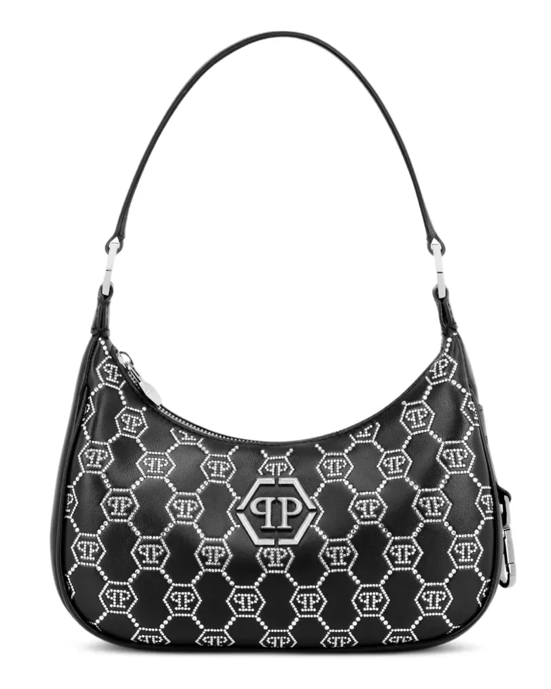 Philipp Plein logo embellished shoulder bag - Schwarz Schwarz