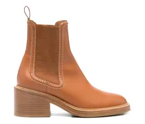 Chelsea-Boots mit Lederstickerei 60mm - Braun