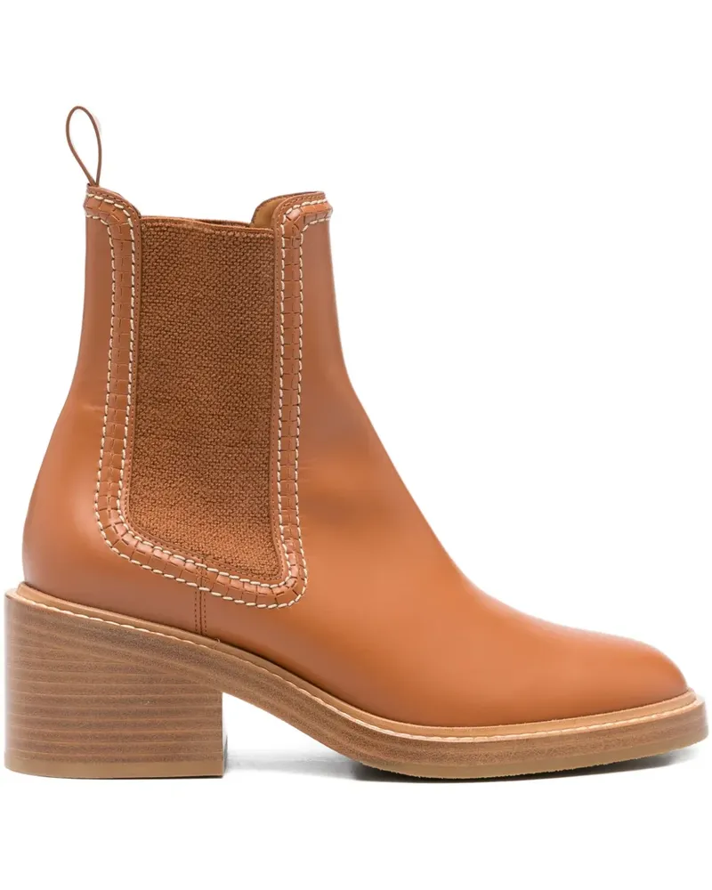 Chloé 60mm leather-stitched Chealsea boots - Braun Braun