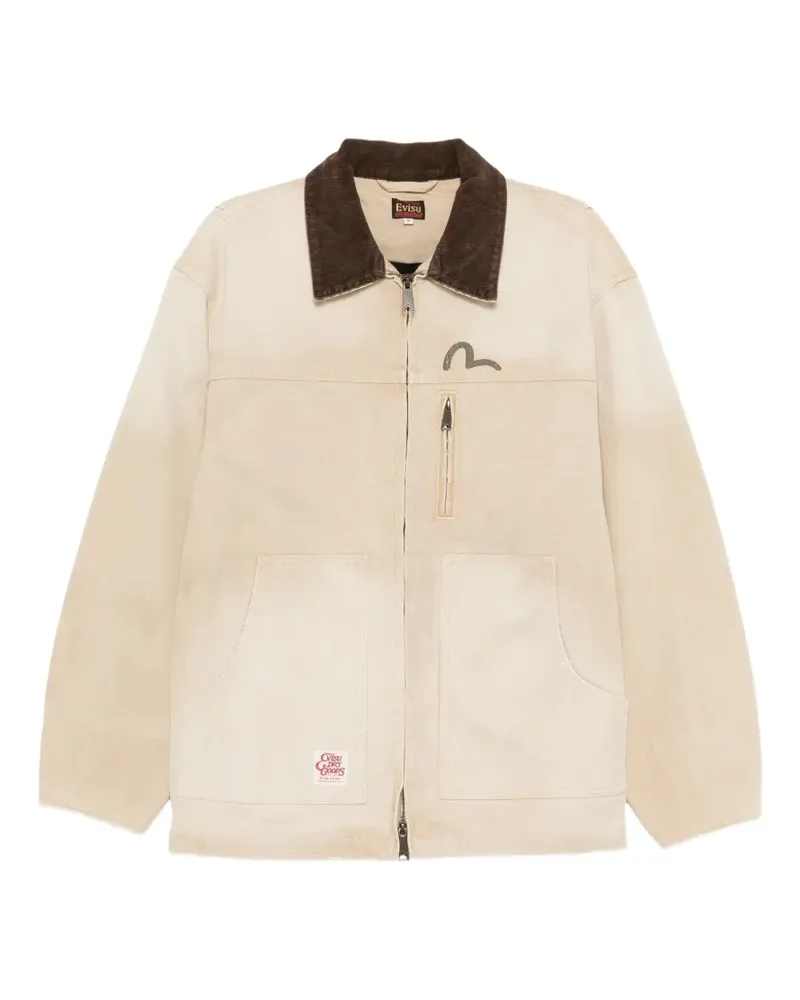 Evisu Jacke mit Logo-Patch - Nude Nude
