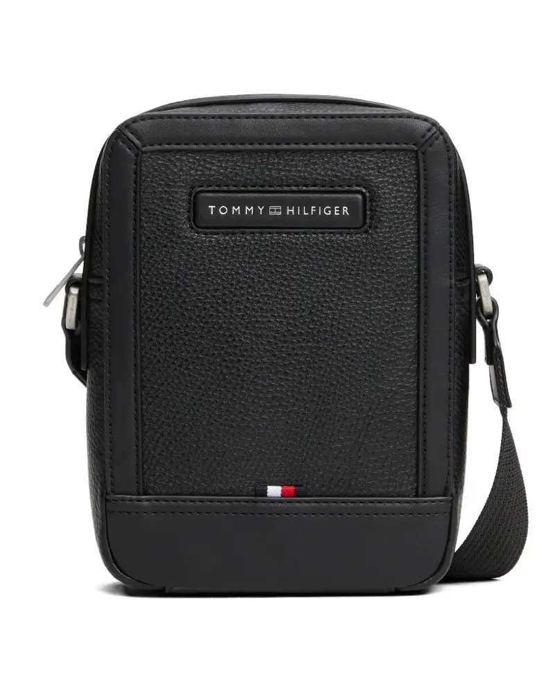 Tommy Hilfiger Kuriertasche mit Logo-Schild - Schwarz Schwarz
