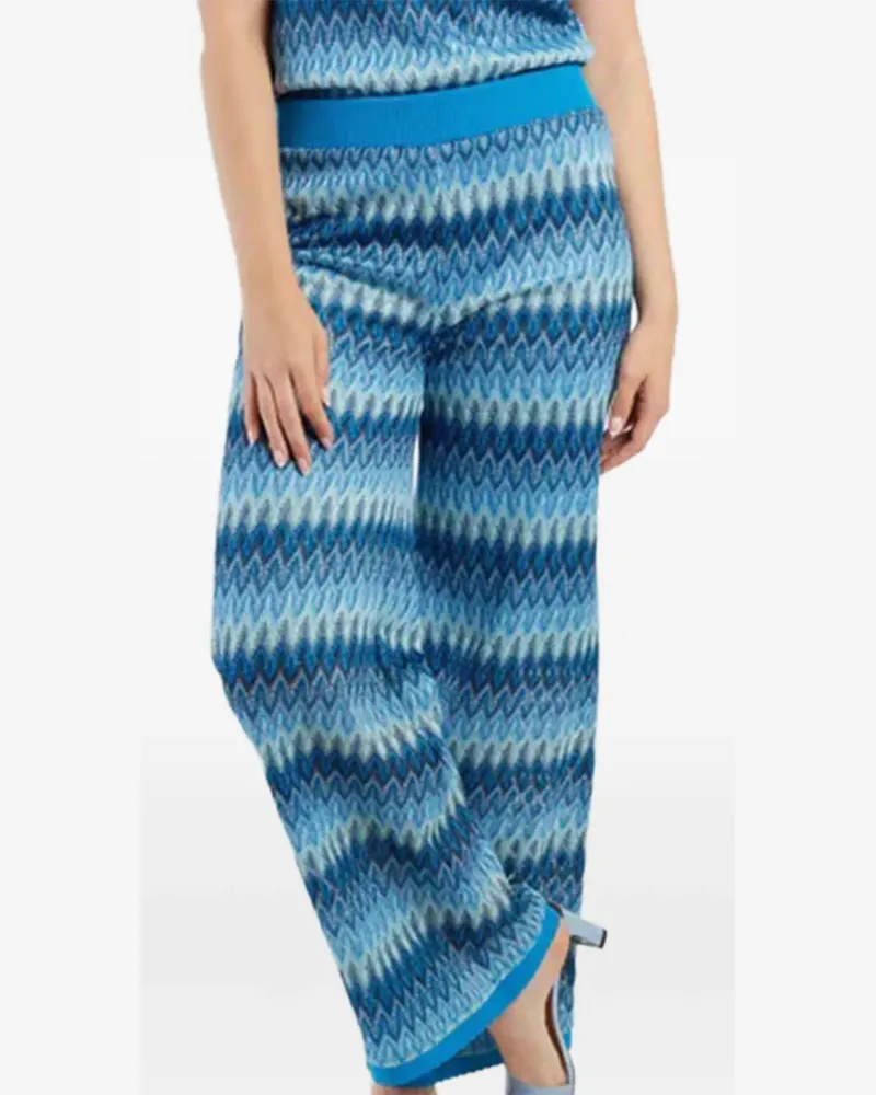 Derhy Ausgestellte Bahamas High-Waist-Hose - Blau Blau