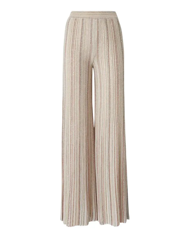 Missoni ribbed palazzo trousers with sequins - Nude Nude