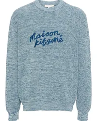 Kitsuné Pullover mit Logo-Stickerei Blau