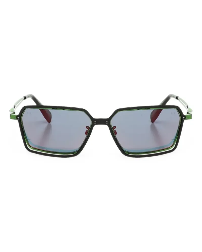 KUBORAUM H15 Sonnenbrille mit geometrischem Gestell - Schwarz Schwarz