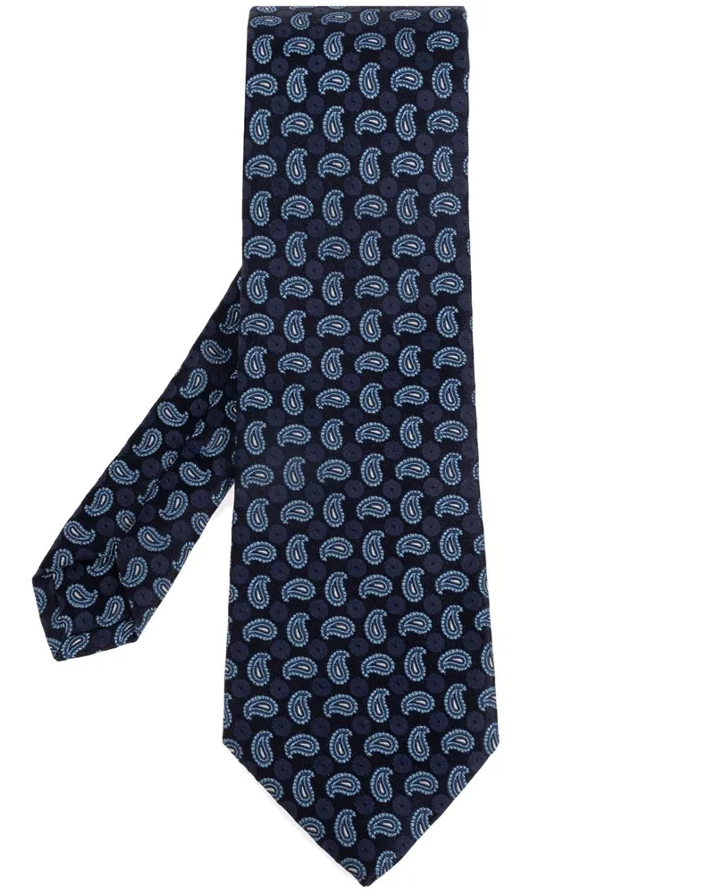 Etro Seidenkrawatte mit Paisleymuster - Blau Blau