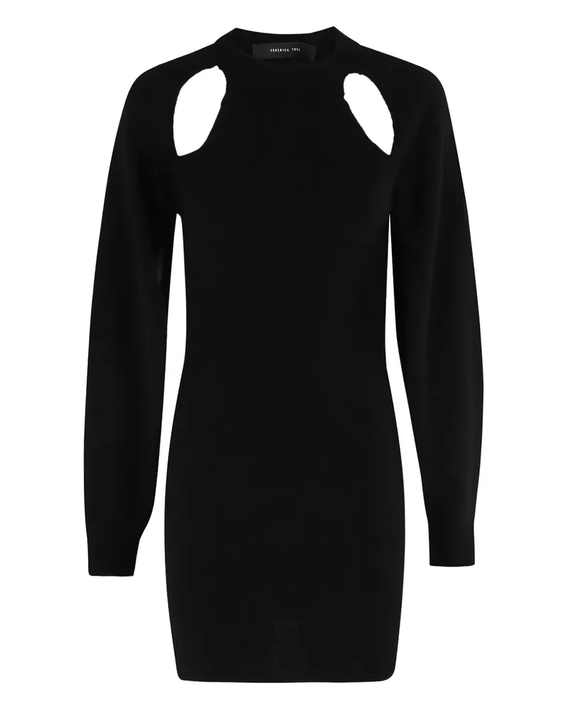 Federica Tosi Midikleid mit Cut-Outs - Schwarz Schwarz