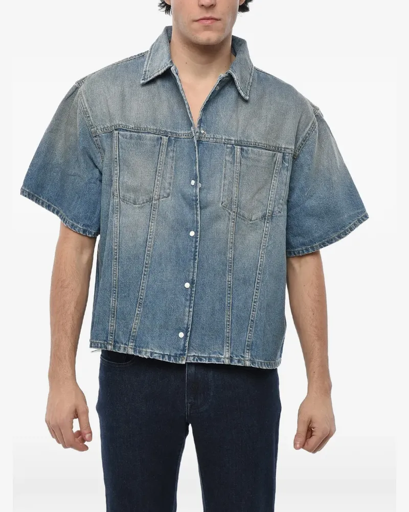 1989 STUDIO Kurzärmeliges Jeanshemd - Blau Blau