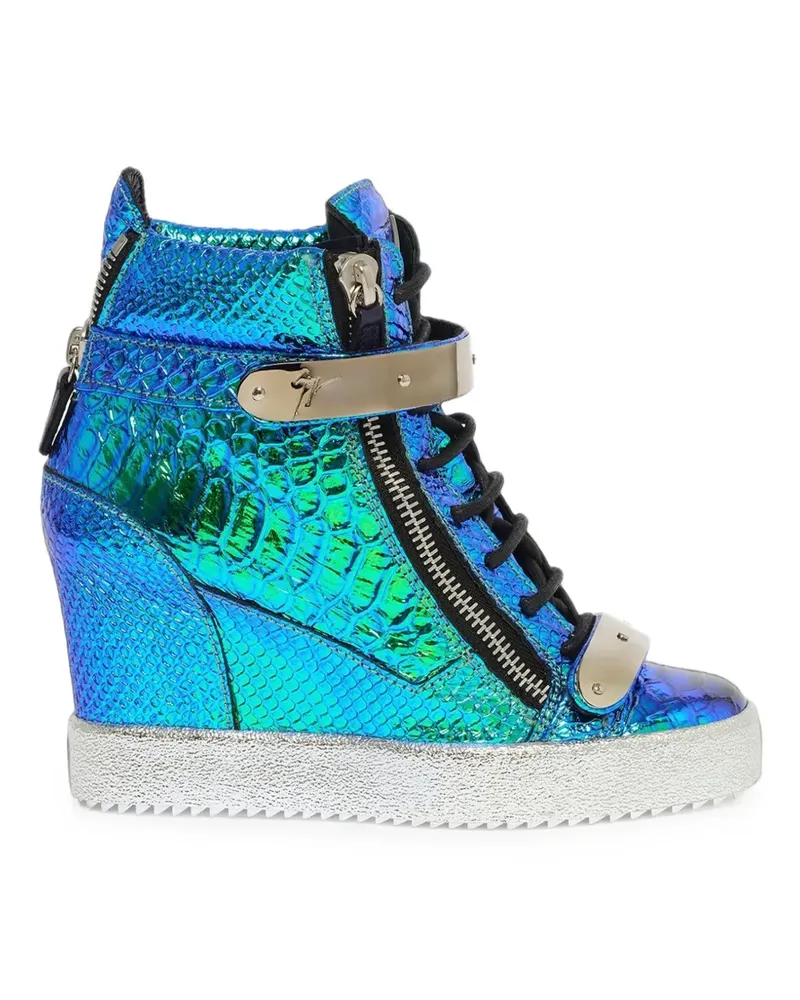 Giuseppe Zanotti Gollum Cangiante Wedge-Sneakers - Blau Blau