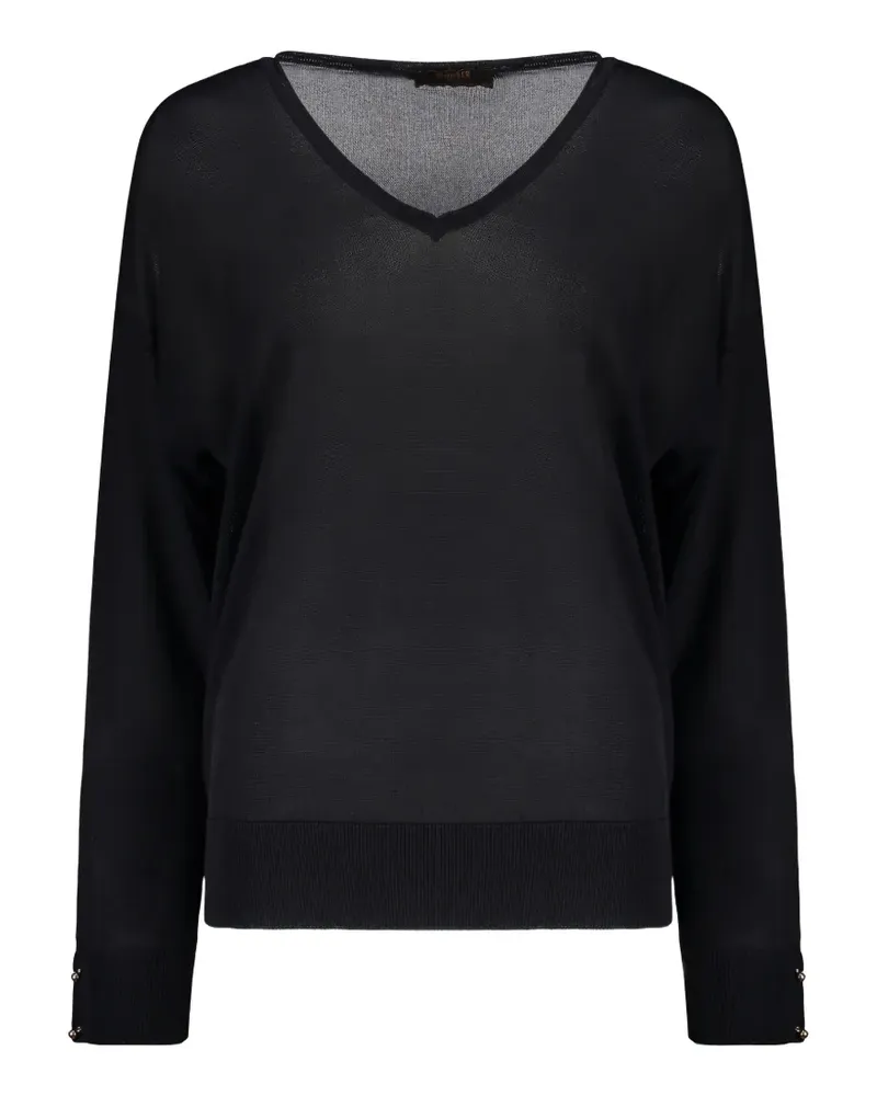 MOORER Renee Pullover mit V-Ausschnitt - Blau Blau