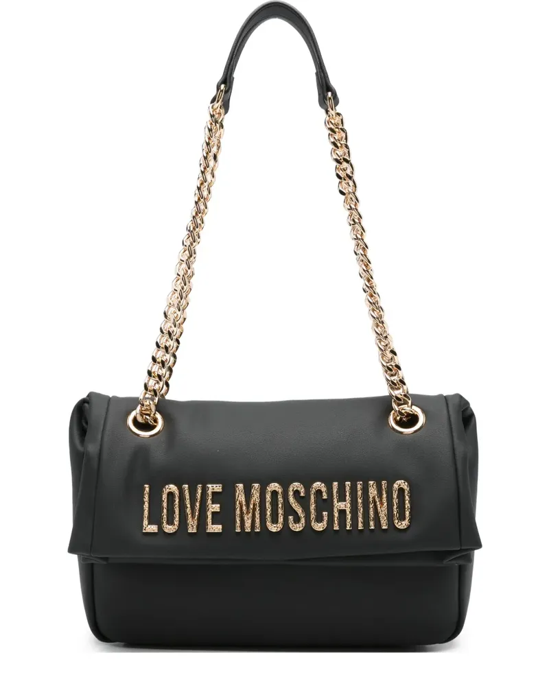 Moschino Schultertasche mit Logo - Schwarz Schwarz