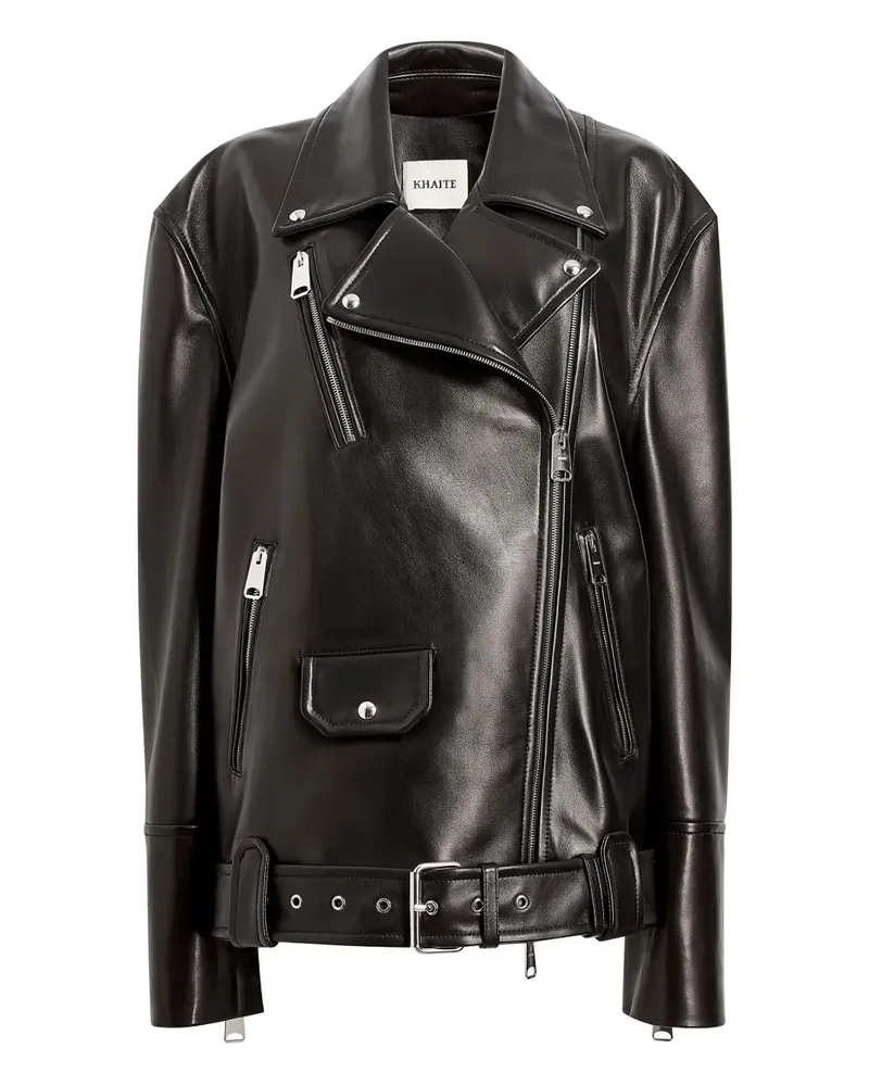 KHAITE Hansel Lederjacke mit Gürtel - Schwarz Schwarz