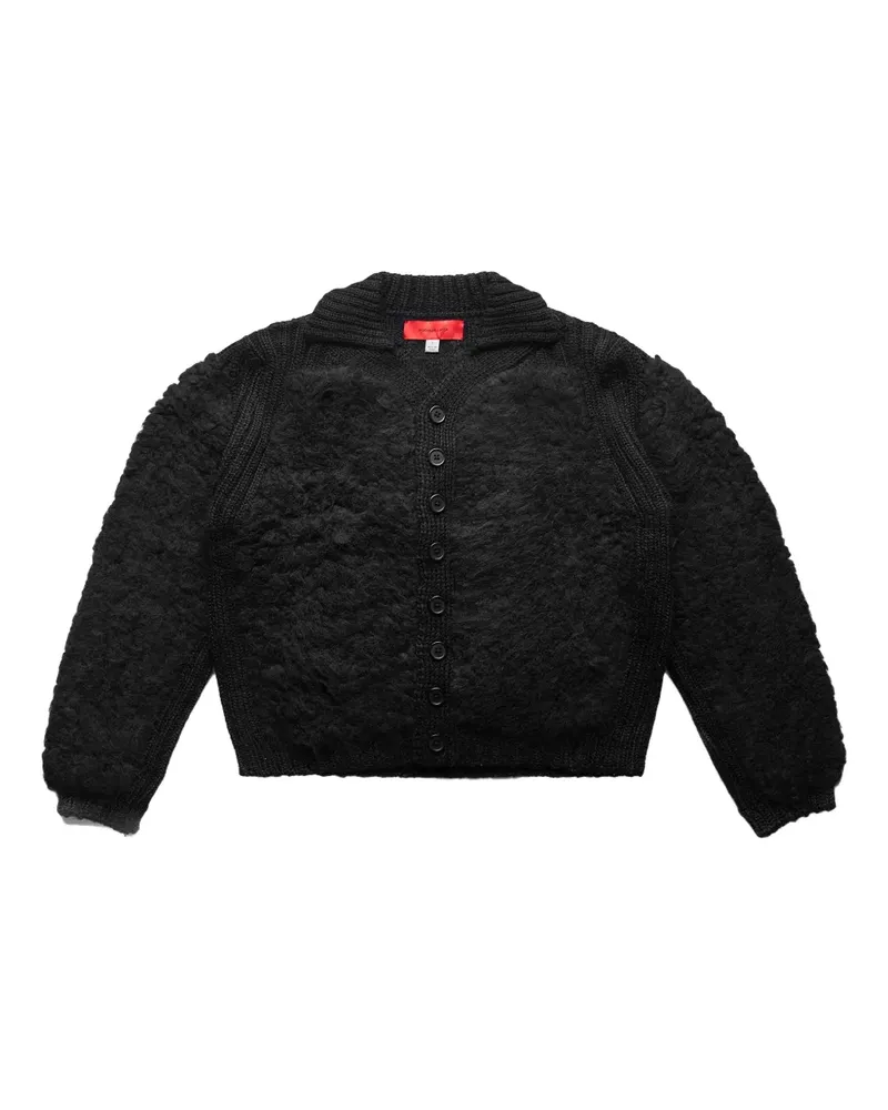 Eckhaus Latta Teddy "Black" Cardigan - Schwarz Schwarz