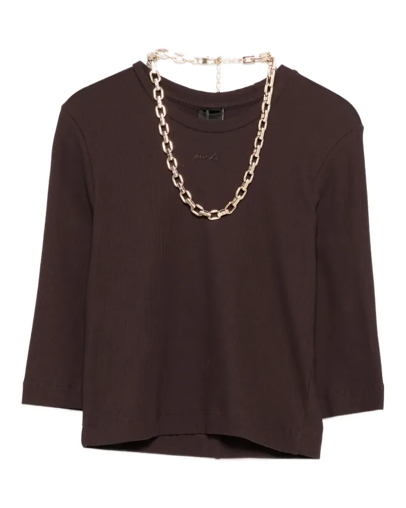Pinko T-Shirt mit Logo-Detail - Braun Braun